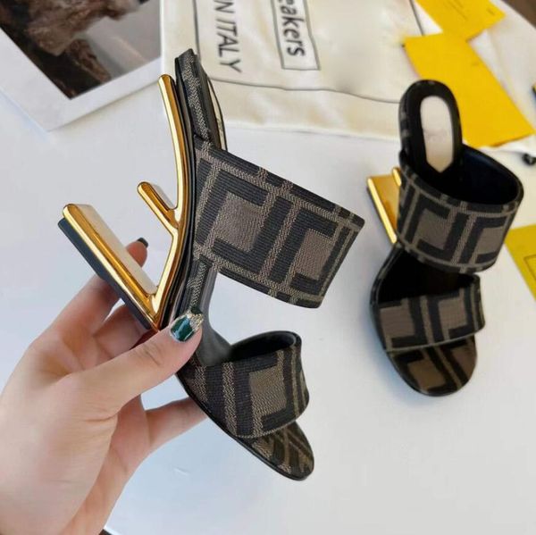 fashion sculpted metallic heel high-heeled slippers muilezels high heels open toes slip-on slides printing leather outsole sandals for women, Black
fashion sculpted metallic heel high-heeled slippers muilezels high heels open toes slip-on slides printing leather outsole sandals for women, Black
