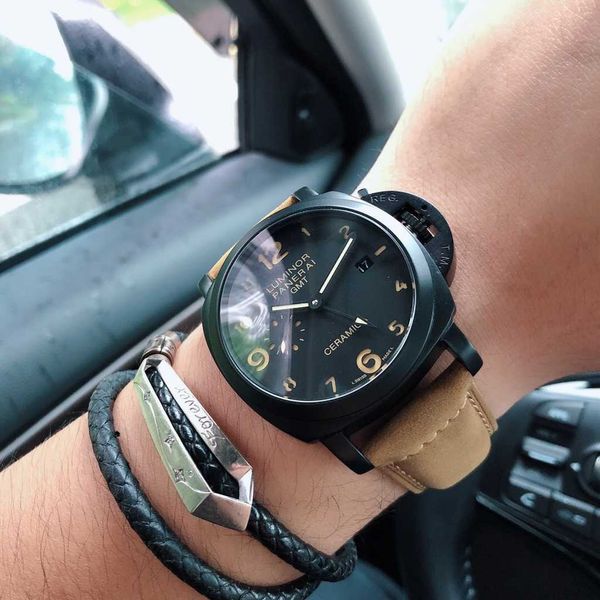luxury mechanical watch panaral_ swiss automatic mechanical movement sapphire mirror size 44mm imported cowhide watchband aqac, Slivery;brown
luxury mechanical watch panaral_ swiss automatic mechanical movement sapphire mirror size 44mm imported cowhide watchband aqac, Slivery;brown