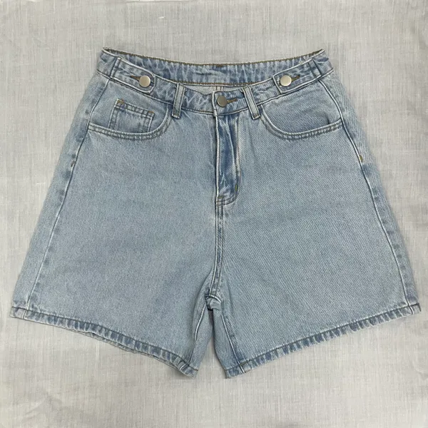 Image of Denim Shorts Women Casual High Waist Wide Shorts Jeans Summer