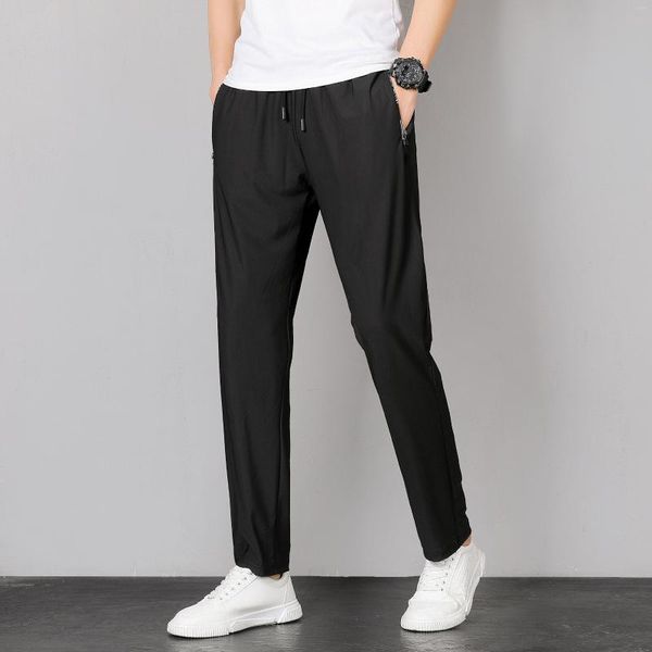 men's pants ice silk trousers solid mid-waist loose breathable straight-leg casual 2023 thin quick-drying sports high elas, Black
men's pants ice silk trousers solid mid-waist loose breathable straight-leg casual 2023 thin quick-drying sports high elas, Black