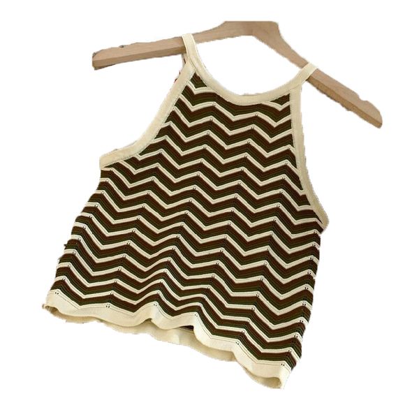 summer women knits tee stripe designer knitted vest high collar tank sleeveless breathable knitted pullover womens sport size s-l, White
summer women knits tee stripe designer knitted vest high collar tank sleeveless breathable knitted pullover womens sport size s-l, White