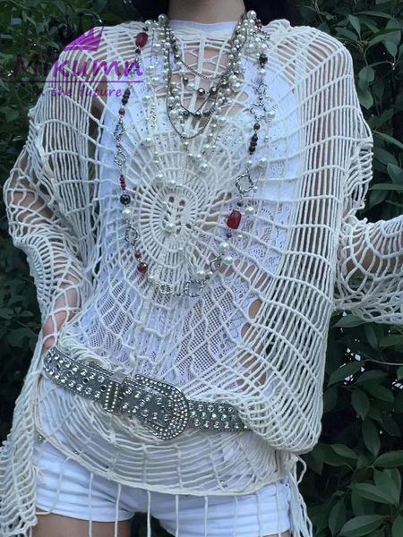sweaters gothic punk rock spider web hollow out hole knit jumper fairy grunge women sweater pullover y2k aesthetic knit streetwear, White;black
sweaters gothic punk rock spider web hollow out hole knit jumper fairy grunge women sweater pullover y2k aesthetic knit streetwear, White;black