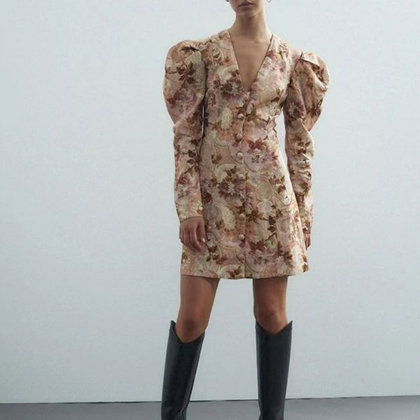 australian designer dress new women designer clothing fashion drum shoulder flower short skirt long sleeved printed short dress for women, Black;gray
australian designer dress new women designer clothing fashion drum shoulder flower short skirt long sleeved printed short dress for women, Black;gray