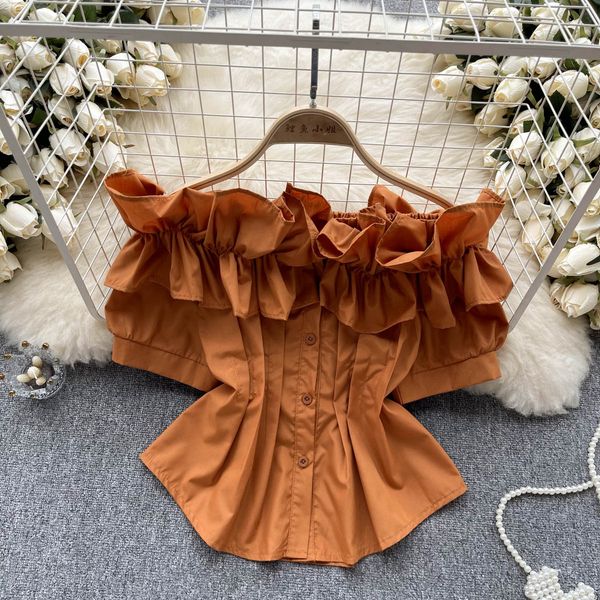 women's blouses shirts new fashion short-sleeve shirt women's slash neck off-the-shoulder ruffle summer solid color casual blouse, White
women's blouses shirts new fashion short-sleeve shirt women's slash neck off-the-shoulder ruffle summer solid color casual blouse, White