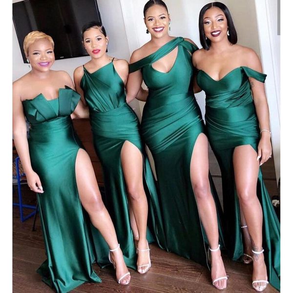 emerald green off the shoulder african long bridesmaid dresses 2023 ruched split wedding guest maid of honor dresses, White;pink
emerald green off the shoulder african long bridesmaid dresses 2023 ruched split wedding guest maid of honor dresses, White;pink