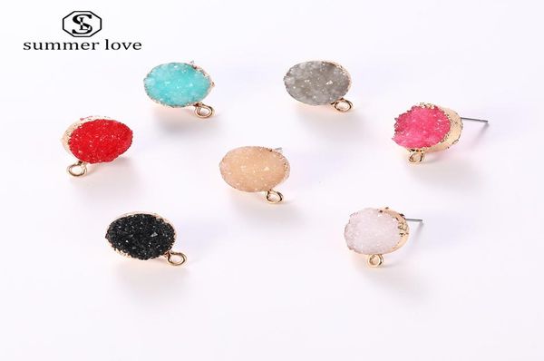 new nature resin druzy stone stud earring diy charm fit women 7 color crystal pendant for stud earring accessories jewelry making9303930, Bronze;silver
new nature resin druzy stone stud earring diy charm fit women 7 color crystal pendant for stud earring accessories jewelry making9303930, Bronze;silver