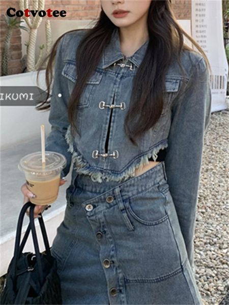 womens jackets cotvotee denim jacket women fashion spring streetwear long sleeve coat chic vintage turn down collar short 230707, Black;brown
womens jackets cotvotee denim jacket women fashion spring streetwear long sleeve coat chic vintage turn down collar short 230707, Black;brown