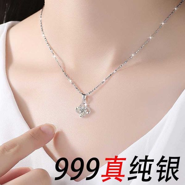 four-leaf clover necklace for 999 sterling silver clavicle chain light luxury niche new birthday gift girlfriend
four-leaf clover necklace for 999 sterling silver clavicle chain light luxury niche new birthday gift girlfriend