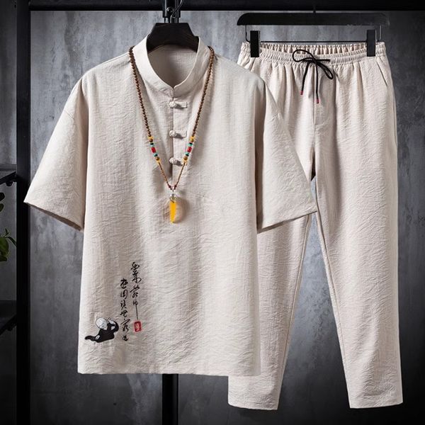 mens tracksuits shirts pants summer style cotton short sleeve set casual sets male fashion trousers and men size m5xl 230707, Gray
mens tracksuits shirts pants summer style cotton short sleeve set casual sets male fashion trousers and men size m5xl 230707, Gray
