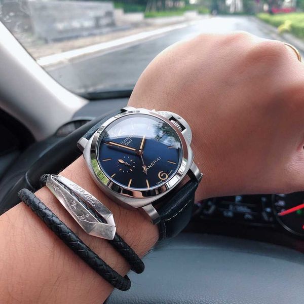 luxury mechanical watch panaral_ swiss automatic sapphire mirror 44mm*13mm imported leather watchband hu13, Slivery;brown
luxury mechanical watch panaral_ swiss automatic sapphire mirror 44mm*13mm imported leather watchband hu13, Slivery;brown