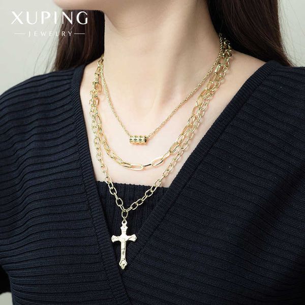 xuping jewelry new winter multi layered stainless steel sweater chain hip hop personality titanium steel cross necklace for women, Black
xuping jewelry new winter multi layered stainless steel sweater chain hip hop personality titanium steel cross necklace for women, Black