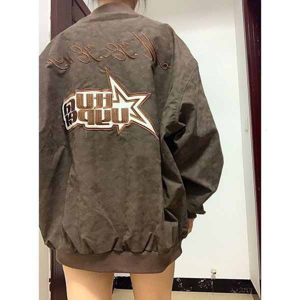 womens jackets american vintage embroidered letters suede jacket female loose casual street wear hiphop baseball couple coat women 230707, Black;brown
womens jackets american vintage embroidered letters suede jacket female loose casual street wear hiphop baseball couple coat women 230707, Black;brown