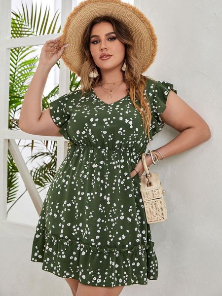 dresses large plus size 4xl green midi dress women summer 2023 floral print sleeveless curvy a line chic elegant casual party dresses, Black 
dresses large plus size 4xl green midi dress women summer 2023 floral print sleeveless curvy a line chic elegant casual party dresses, Black