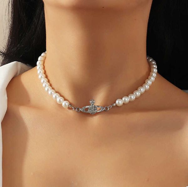 fashion accessories niche temperament empress dowager west pearl with diamond pendant necklace, Silver
fashion accessories niche temperament empress dowager west pearl with diamond pendant necklace, Silver