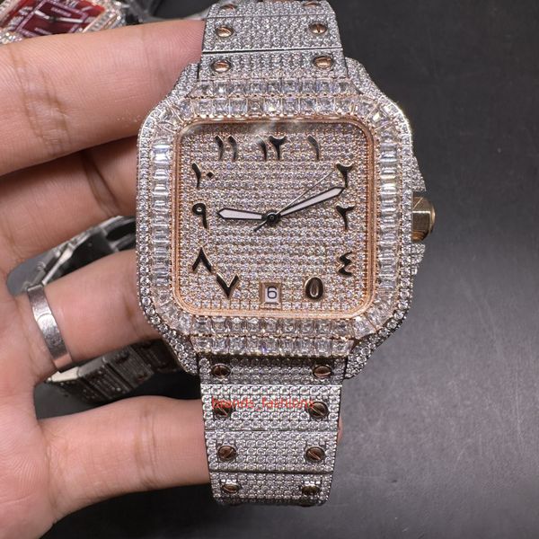 men's iced diamond watches arabic numeral scale square diamond bezel 2tone rose gold new trend hip-hop watch automatic movement watches, Slivery;brown
men's iced diamond watches arabic numeral scale square diamond bezel 2tone rose gold new trend hip-hop watch automatic movement watches, Slivery;brown