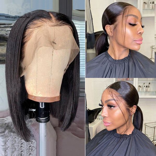 brazilian human virgin hair 13x6 lace front bob wig silky straight 10-16inch natural color 150-210% density, Black;brown
brazilian human virgin hair 13x6 lace front bob wig silky straight 10-16inch natural color 150-210% density, Black;brown