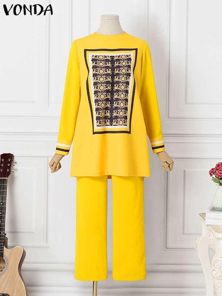 pants women elegant printed sets 2023 round neck long sleeve patchwork pants set vonda casual loose suits matching sets, White
pants women elegant printed sets 2023 round neck long sleeve patchwork pants set vonda casual loose suits matching sets, White