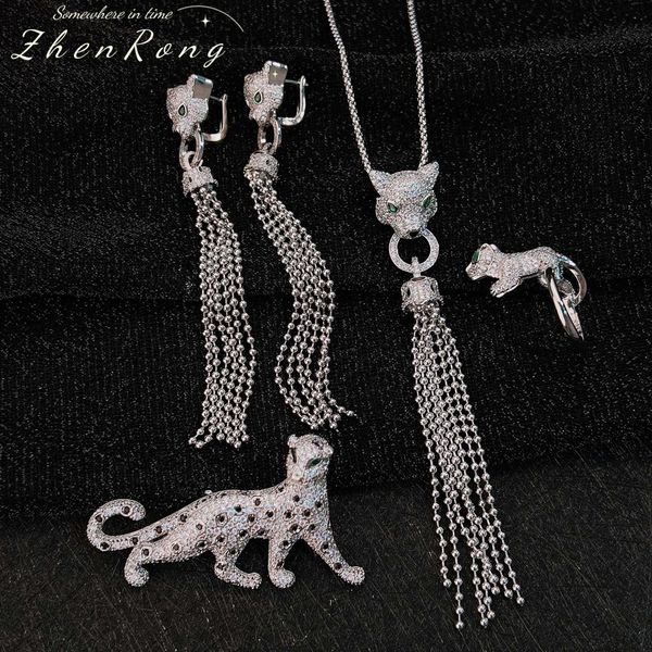 original boutique carti leopard head long tassel earrings personalized ring round bead necklace brooch, Golden;silver
original boutique carti leopard head long tassel earrings personalized ring round bead necklace brooch, Golden;silver