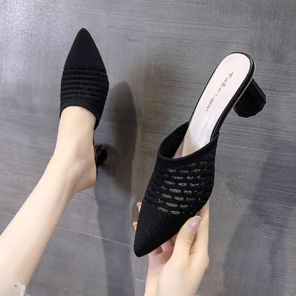 sandals dressing shoes with wrapped toe and half slippers female korean black pointed thick heels lazy people high sandals summer 230626
sandals dressing shoes with wrapped toe and half slippers female korean black pointed thick heels lazy people high sandals summer 230626