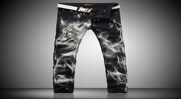 fashion big size mens printed jeans black stretch slim fit painted wolf totem print night club singers trousers6110577, Black;green
fashion big size mens printed jeans black stretch slim fit painted wolf totem print night club singers trousers6110577, Black;green