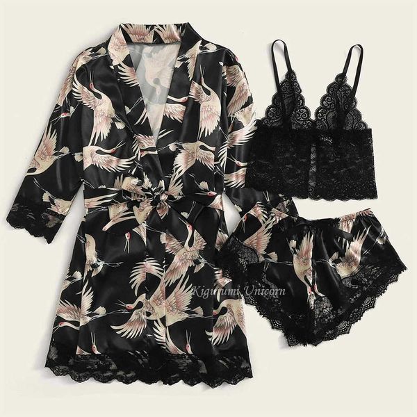 women's sleep lounge 3piece floral print faux silk robe pajamas sets women lace satin robe suit summer v-neck pyjamas sleepwear home ni
women's sleep lounge 3piece floral print faux silk robe pajamas sets women lace satin robe suit summer v-neck pyjamas sleepwear home ni