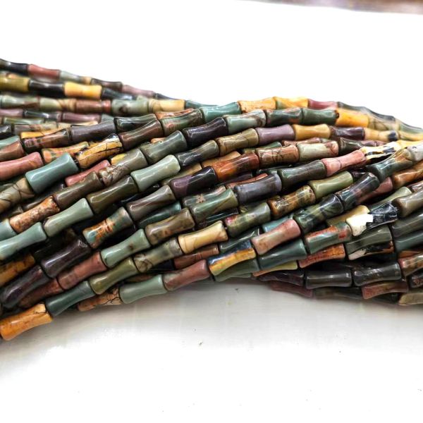 5*12mm natural stone beads bamboo-shape picasso gemstone loose beads for women diy bracelet necklace earrings clothing accessories jewelry m 
5*12mm natural stone beads bamboo-shape picasso gemstone loose beads for women diy bracelet necklace earrings clothing accessories jewelry m