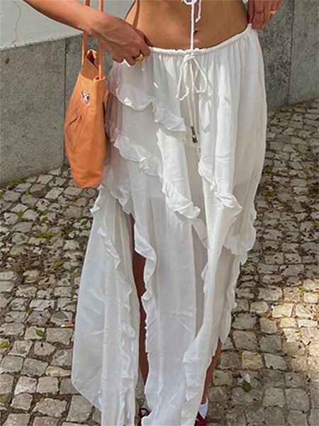 skirts tossy white ruffled patchwork long skirt see-through for women split summer beach holiday maxi skirt women's fashion y2k skirt 2, Black
skirts tossy white ruffled patchwork long skirt see-through for women split summer beach holiday maxi skirt women's fashion y2k skirt 2, Black