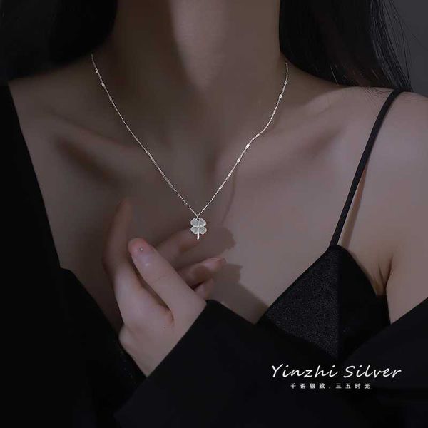 s925 silver necklace women's four-leaf clover pendant new popular luxury small crowd collar chain high level jewelry
s925 silver necklace women's four-leaf clover pendant new popular luxury small crowd collar chain high level jewelry