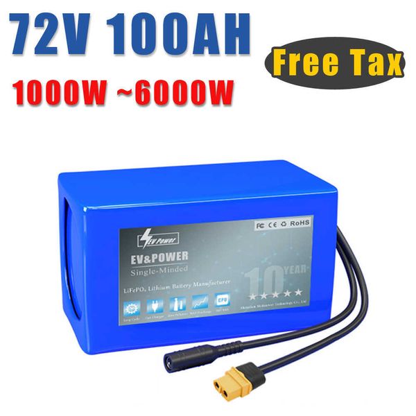 Image of 72V 20Ah 30Ah 40Ah 100Ah battery pack 3000W 6000W High Power 84V electric bike motor electric scooter ebike battery with BMS