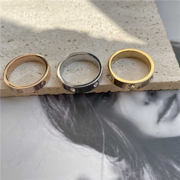 high version six diamond slotted titanium steel men's and women's rings elegant temperament inlaid stainless ring jewelry, Silver
high version six diamond slotted titanium steel men's and women's rings elegant temperament inlaid stainless ring jewelry, Silver