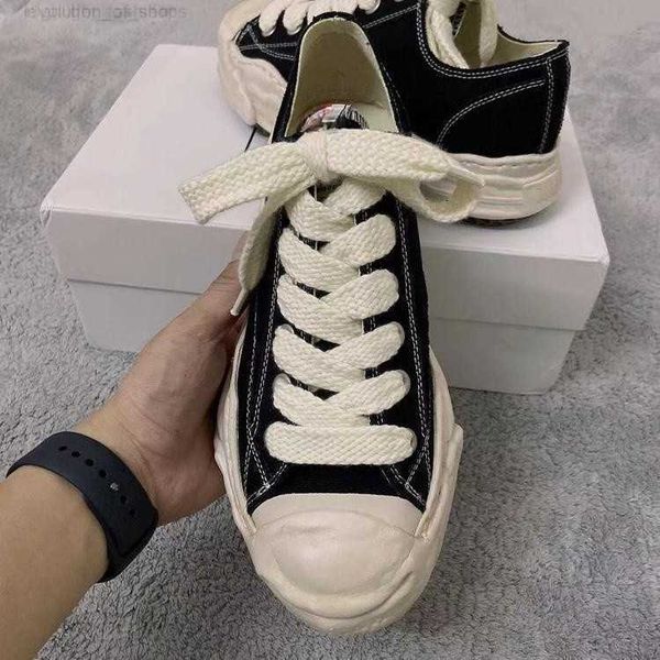 maison mihara yasuhiro mmy dissolved shoes open smile made old low canvas shoes for men and women thick sole elevated board shoes, Black
maison mihara yasuhiro mmy dissolved shoes open smile made old low canvas shoes for men and women thick sole elevated board shoes, Black