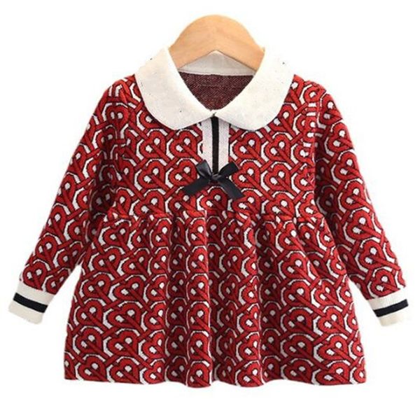 spring autumn girls sweater dress knitted bowknot princess dresses letters printed long sleeve kids baby coat dress designer children clothi, Red;yellow
spring autumn girls sweater dress knitted bowknot princess dresses letters printed long sleeve kids baby coat dress designer children clothi, Red;yellow