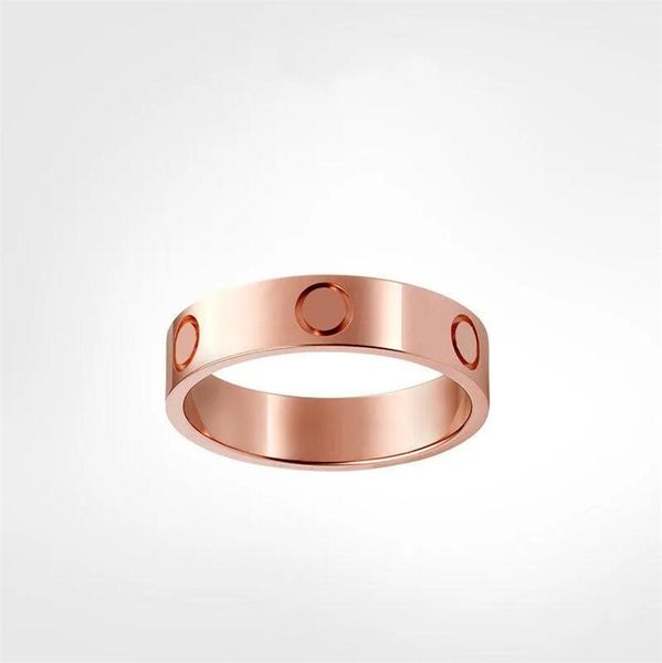 

4mm 5mm 6mm titanium steel silver love ring Fashion Designer men and women rose gold Silver jewelry Band With diamonds for lovers couple rings gift Cz Jewelry