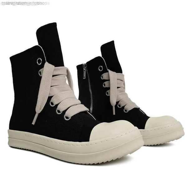 rick casual shoes high men's women's shoes round toe ro owens canvas ankle boots, Black
rick casual shoes high men's women's shoes round toe ro owens canvas ankle boots, Black