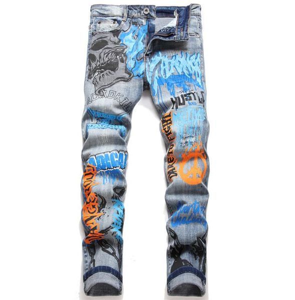fashionable blue men's jeans perforated ground white printed and dyed slim fitting men jeans trend pants trousers gzh3bp458
fashionable blue men's jeans perforated ground white printed and dyed slim fitting men jeans trend pants trousers gzh3bp458