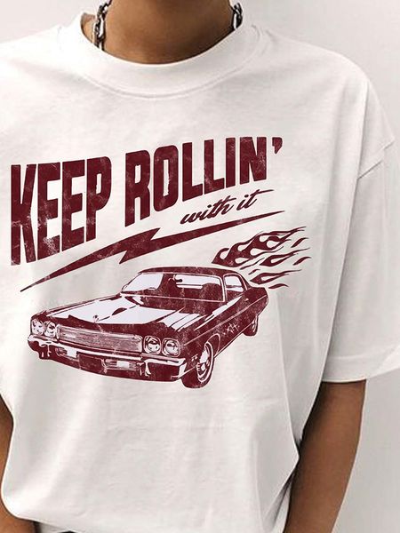 womens tshirt keep rollin with it car female tee personality street vintage tshirts casual hip hop clothing womens cotton short sleeve 2307, White
womens tshirt keep rollin with it car female tee personality street vintage tshirts casual hip hop clothing womens cotton short sleeve 2307, White