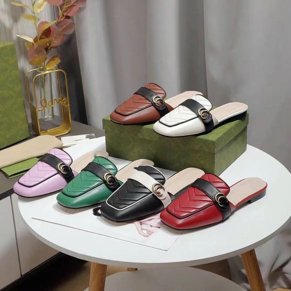 designer womens slippers flat bottom metal double buckle fashion ladies shoes dress pary casual loafers genuine leather sliders luxury with, Black
designer womens slippers flat bottom metal double buckle fashion ladies shoes dress pary casual loafers genuine leather sliders luxury with, Black