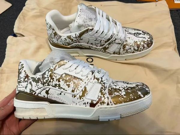 designer shoes fashion luxury brand trainer causal shoes artist co-branded milan limited edition low-lace-up fashion sneakers white gold, Black
designer shoes fashion luxury brand trainer causal shoes artist co-branded milan limited edition low-lace-up fashion sneakers white gold, Black