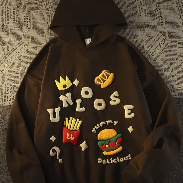 mens hoodies sweatshirts american retro trendy brand niche hamburger design printed couple lazy pop clothes y2k kawaii 230710, Black
mens hoodies sweatshirts american retro trendy brand niche hamburger design printed couple lazy pop clothes y2k kawaii 230710, Black