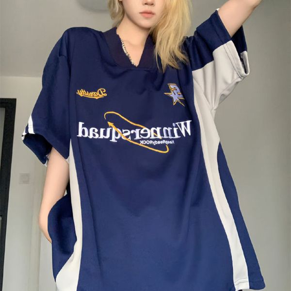 womens tshirt high street jersey tshirt for women and men summer fashion color contrast short sleeve vneck loose sports couples tees 230707, White
womens tshirt high street jersey tshirt for women and men summer fashion color contrast short sleeve vneck loose sports couples tees 230707, White