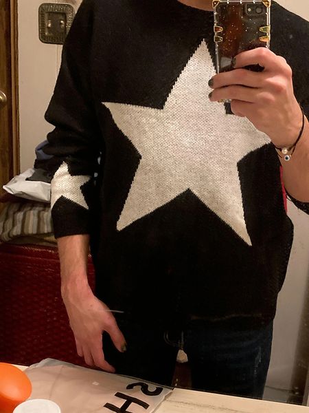womens sweaters punk star jacquard women cashmere sweater simple fashion knitwear oneck long sleeve casual lady knit sweater y2k women emo, White;black
womens sweaters punk star jacquard women cashmere sweater simple fashion knitwear oneck long sleeve casual lady knit sweater y2k women emo, White;black