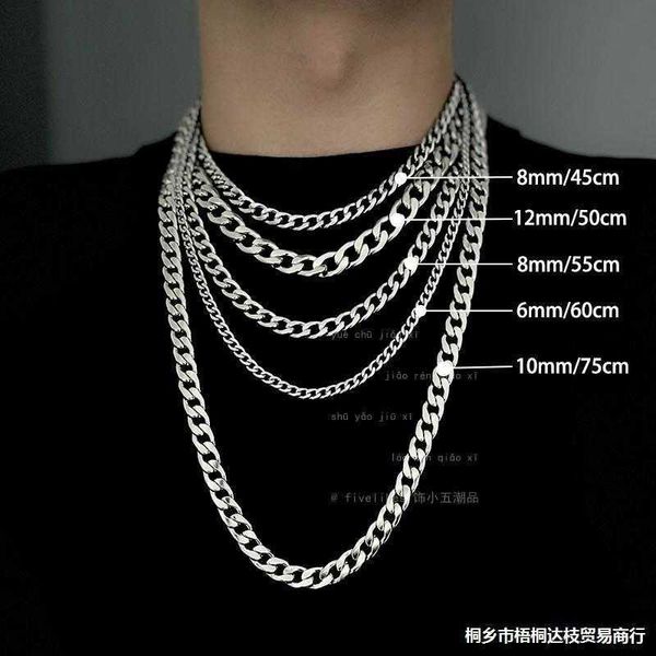 titanium steel colorless cuban chain necklace men's hip hop fashion female accessories clavicle chain sweater chain men's chain, Black
titanium steel colorless cuban chain necklace men's hip hop fashion female accessories clavicle chain sweater chain men's chain, Black