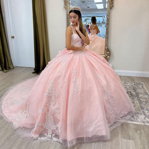 pink spaghetti strap princess quinceanera dresses beads appliques flowers sweet 16th dress vestido de xv anos prom cour train, Blue;red
pink spaghetti strap princess quinceanera dresses beads appliques flowers sweet 16th dress vestido de xv anos prom cour train, Blue;red