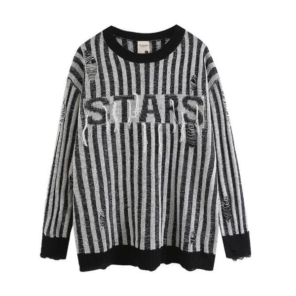 streetwear letter embroidery black stripe wool sweaters for men and women crew neck baggy pullover
streetwear letter embroidery black stripe wool sweaters for men and women crew neck baggy pullover