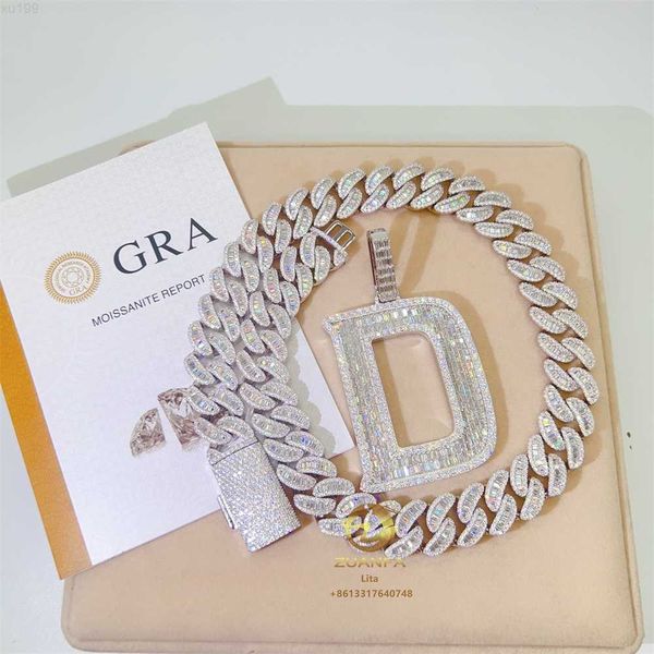 high-end hand making 925 silver hip hop baguette diamond iced out moissanite custom pendant letter initial necklace
high-end hand making 925 silver hip hop baguette diamond iced out moissanite custom pendant letter initial necklace