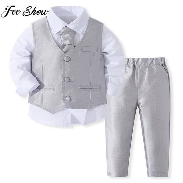 jerseys child boys gentleman suit 4pcs set formal birthday christening wedding party outfits long sleeve white shirt with tie vest pants 230
jerseys child boys gentleman suit 4pcs set formal birthday christening wedding party outfits long sleeve white shirt with tie vest pants 230