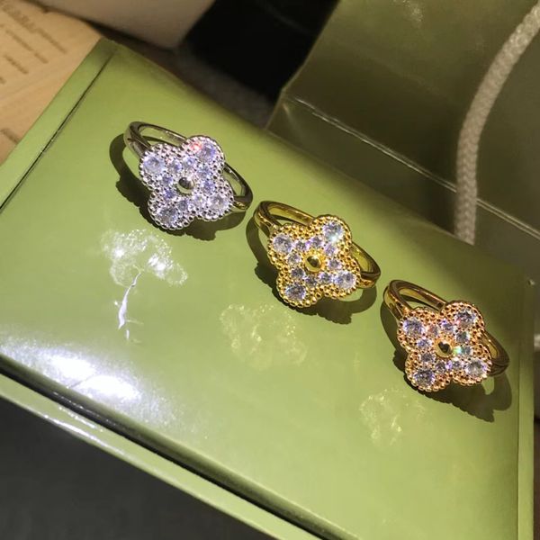 18k gold plating four-leaf clover fashion classic diamond ring wedding engagement rings for womens for men women girl valentine's mothe, Silver
18k gold plating four-leaf clover fashion classic diamond ring wedding engagement rings for womens for men women girl valentine's mothe, Silver