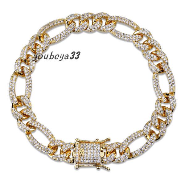 18k gold plated zircon mens hip hop figaro chain bracelet 10mm 7/8inch miami rock rapper jewelry copper wristband link chains for boys gifts, Black
18k gold plated zircon mens hip hop figaro chain bracelet 10mm 7/8inch miami rock rapper jewelry copper wristband link chains for boys gifts, Black