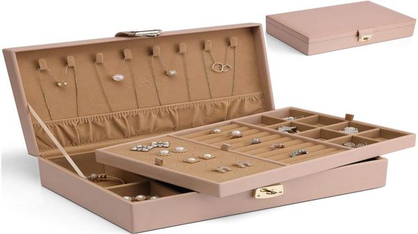 jewelry boxes vlando box for women girls 2 layer large organizer storage case pu leather display jewellery holder with removable t8317665, Black;white
jewelry boxes vlando box for women girls 2 layer large organizer storage case pu leather display jewellery holder with removable t8317665, Black;white