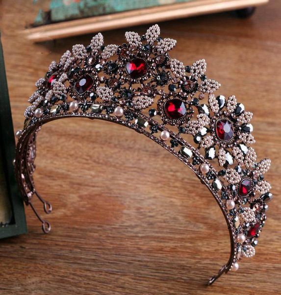 vintage baroque royal crown queen pearls tufted with large crystal wedding hair accessory with red crystal rhinestone6754971, Golden;silver
vintage baroque royal crown queen pearls tufted with large crystal wedding hair accessory with red crystal rhinestone6754971, Golden;silver